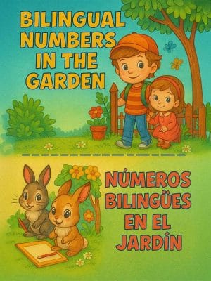 Bilingual numbers in the garden educational activity for preschool children.