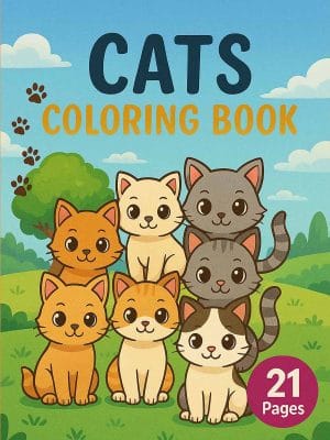 Coloring book for kids featuring adorable cats, perfect for preschoolers and early learners.