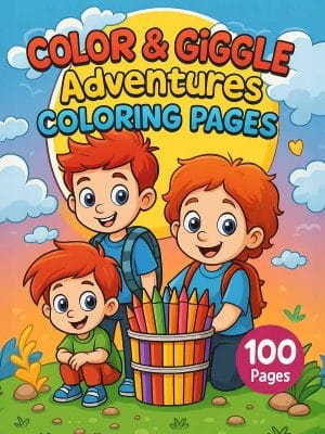 Color and giggle children's activity book with preschool coloring pages for early learners.