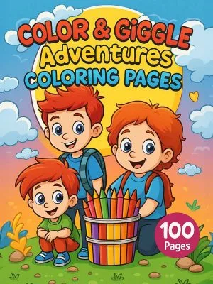 Color and giggle children's activity book with preschool coloring pages for early learners.