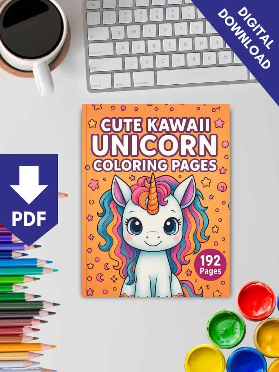 Colorful unicorn coloring pages PDF for preschoolers, perfect for early childhood educational activities.