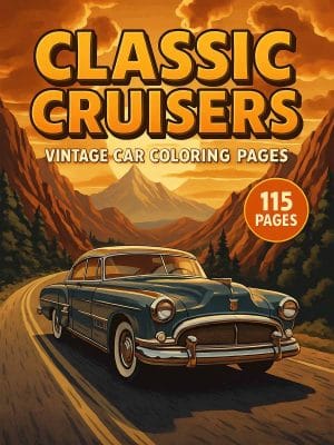 Classic Cruisers – 115 Vintage Car Coloring Pages