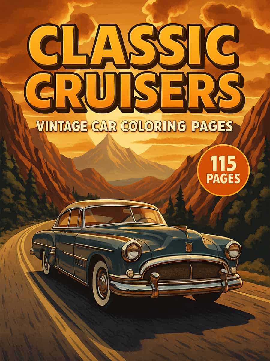 Classic Cruisers – 115 Vintage Car Coloring Pages