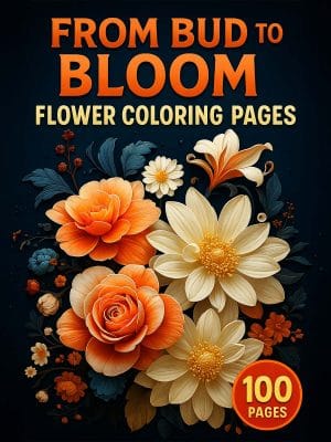 Vibrant flower coloring pages from bud to bloom, perfect for preschoolers learning about flowers and nature.