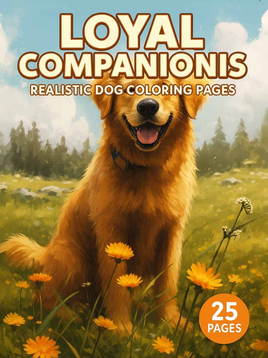 Loyal Companions – 25 Realistic Dog Coloring Pages