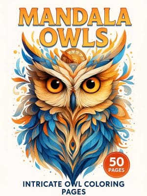 Mandala Owls – 50 Intricate Owl Coloring Pages