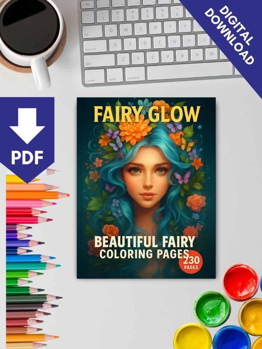 Vibrant fairy glow coloring pages for preschoolers, perfect for classroom activities and early childhood education.
