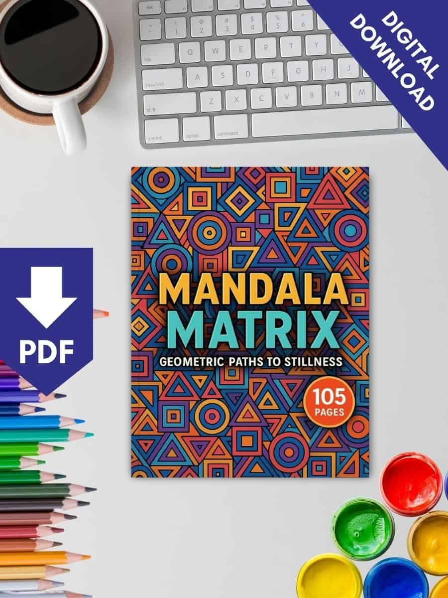 Colorful geometric mandala pattern for preschool planning resources.