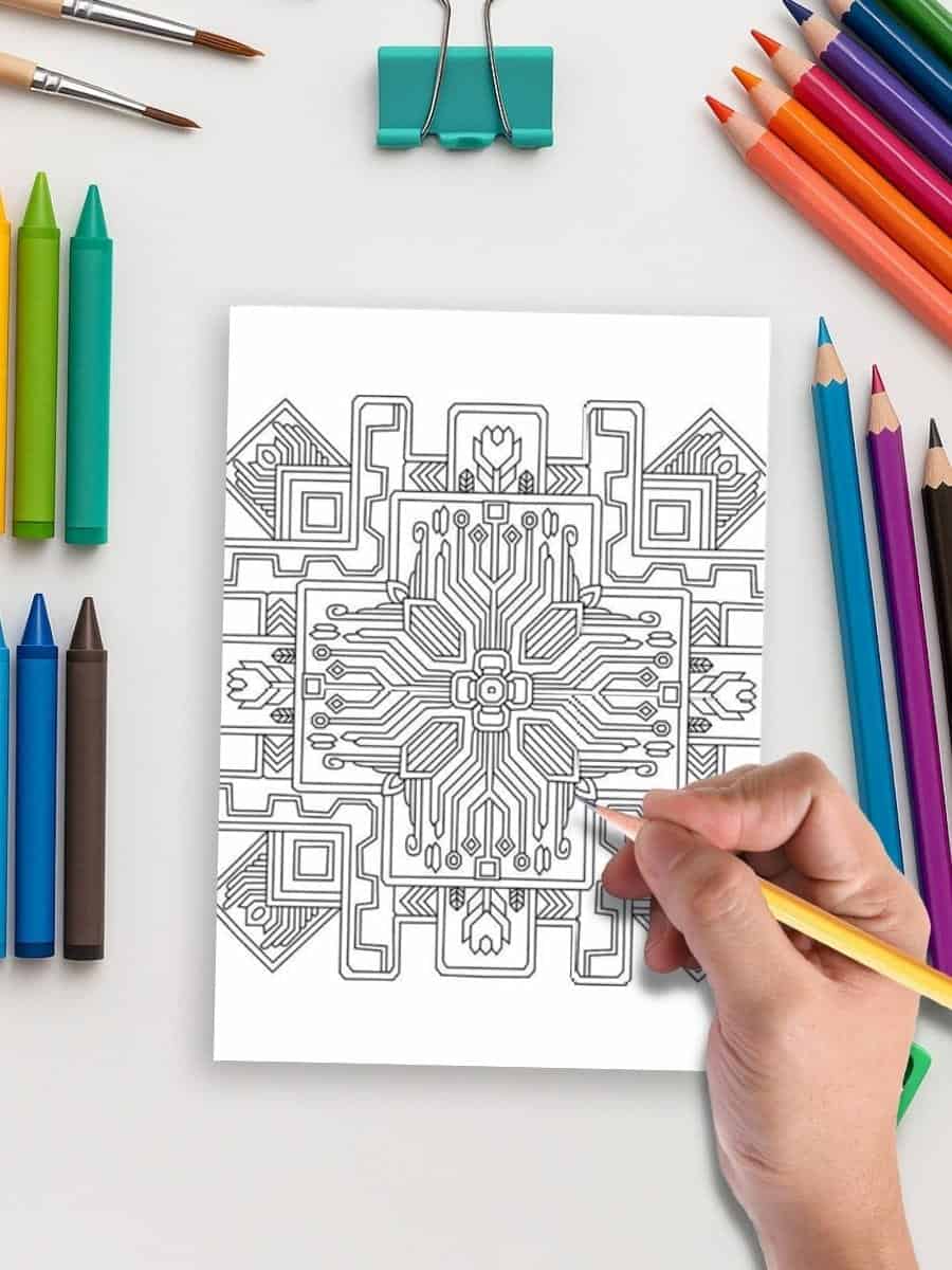 Colorful markers and coloring pages for preschoolers, perfect for early childhood education activities.