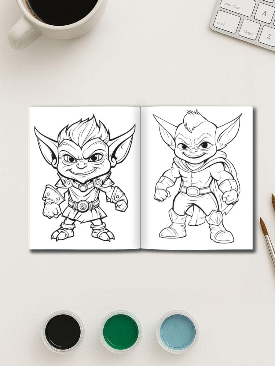 Vibrant fantasy creature coloring pages for preschoolers, ideal for early learning art activities.