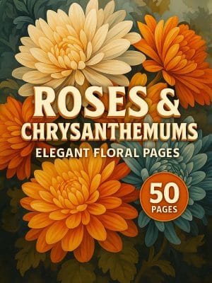 Roses & Chrysanthemums – 50 Elegant Floral Pages