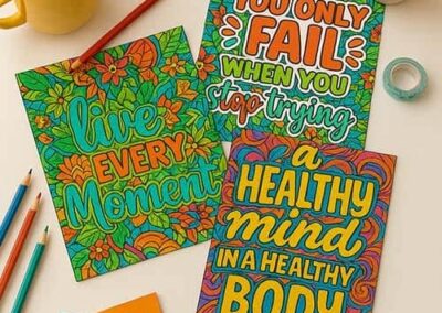 Colorful motivational posters for preschool educational activities and classroom decor.